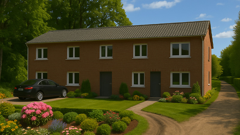 Gebäude 3 - Büro, Wohnung und Garagen Idee