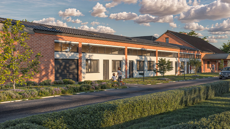 Gebäude 5 - Wohnhaus mit Halle Idee